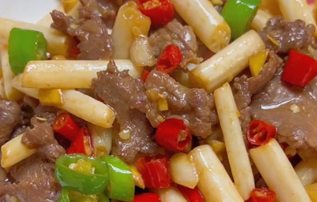 泡藕带炒牛肉制作方法