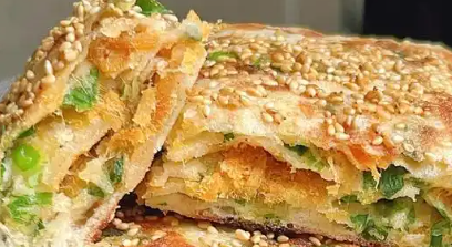 香葱大饼家庭版制作方法，推荐搭配豆浆或粥