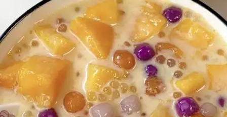 芒果啵啵西米露饮品制作方法，适合夏日消暑或甜品时光