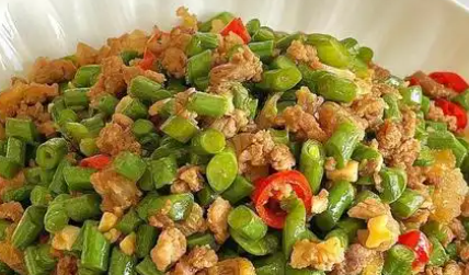肉末缸豆制作方法，口感鲜香脆嫩