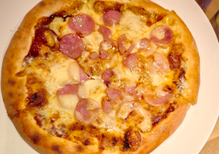 美式火腿披萨🍕制作方法，口感丰富、芝士拉丝